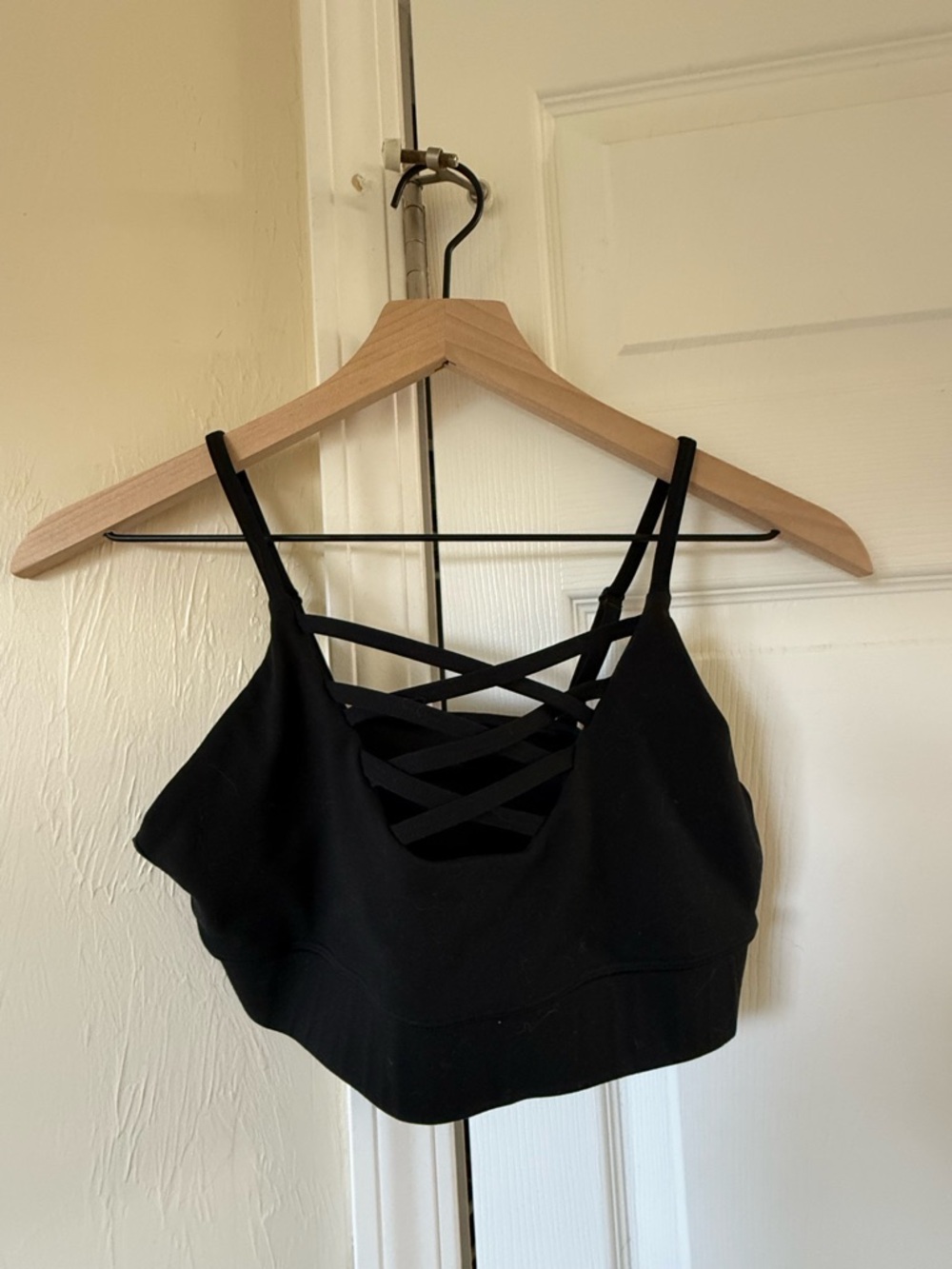 Til You Collapse Black Strappy Sports Bra